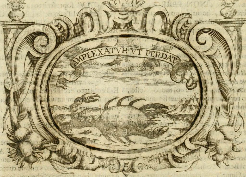 An illustration from Mondo simbolico : formato d'imprese scelte, spiegate, ed illustrate con sentenze ed eruditioni, sacre e profane : in questa impressione da mille e mille parti ampliato, 1669, leaf 393