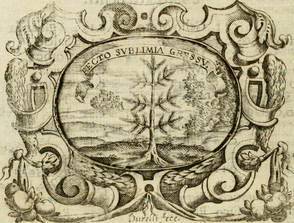 An illustration from Mondo simbolico : formato d'imprese scelte, spiegate, ed illustrate con sentenze ed eruditioni, sacre e profane : in questa impressione da mille e mille parti ampliato, 1669, leaf 443