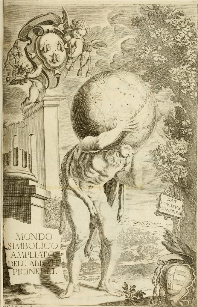 An illustration from Mondo simbolico : formato d'imprese scelte, spiegate, ed illustrate con sentenze ed eruditioni, sacre e profane : in questa impressione da mille e mille parti ampliato, 1669, leaf 6