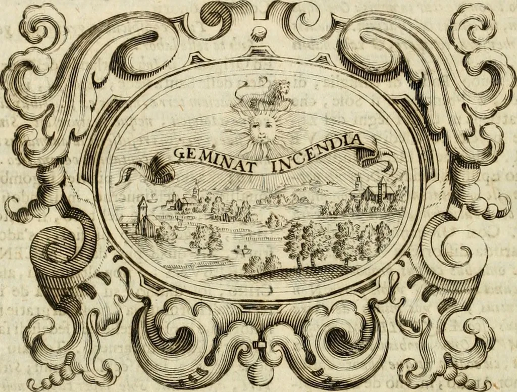 An illustration from Mondo simbolico : formato d'imprese scelte, spiegate, ed illustrate con sentenze ed eruditioni, sacre e profane : in questa impressione da mille e mille parti ampliato, 1669, leaf 61