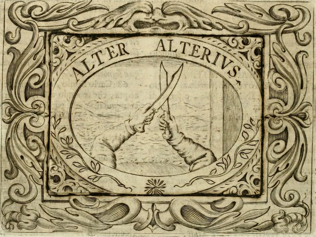An illustration from Mondo simbolico : formato d'imprese scelte, spiegate, ed illustrate con sentenze ed eruditioni, sacre e profane : in questa impressione da mille e mille parti ampliato, 1669, leaf 655