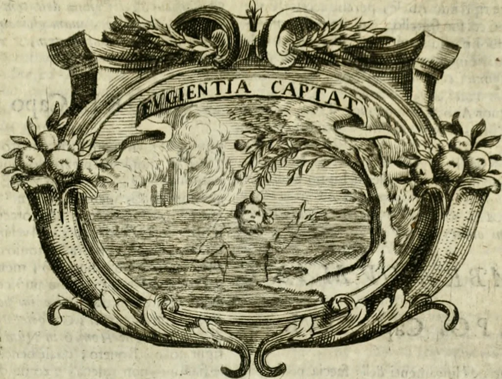 An illustration from Mondo simbolico : o sia vniversita d'imprese scelte, spiegate, ed' illvstrate con sentenze, ed eruditioni sacre, e profane, 1653, leaf 118