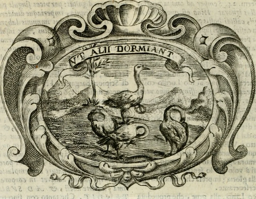 An illustration from Mondo simbolico : o sia vniversita d'imprese scelte, spiegate, ed' illvstrate con sentenze, ed eruditioni sacre, e profane, 1653, leaf 159