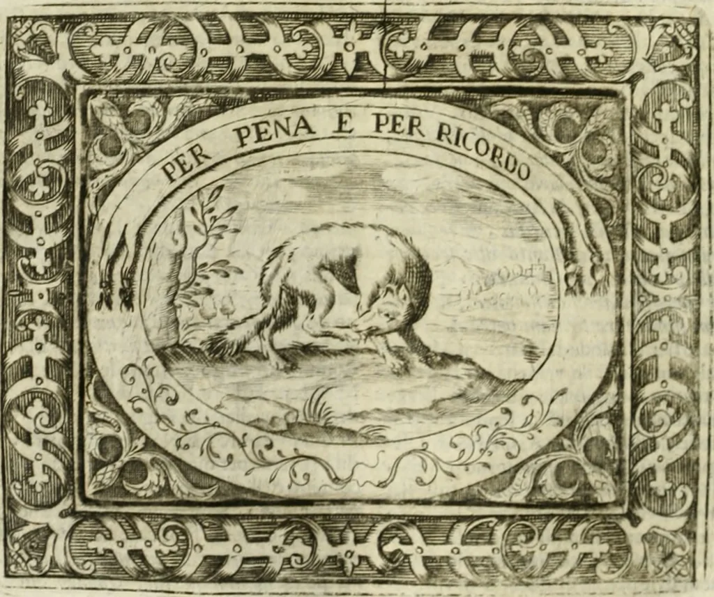 An illustration from Mondo simbolico : o sia vniversita d'imprese scelte, spiegate, ed' illvstrate con sentenze, ed eruditioni sacre, e profane, 1653, leaf 223