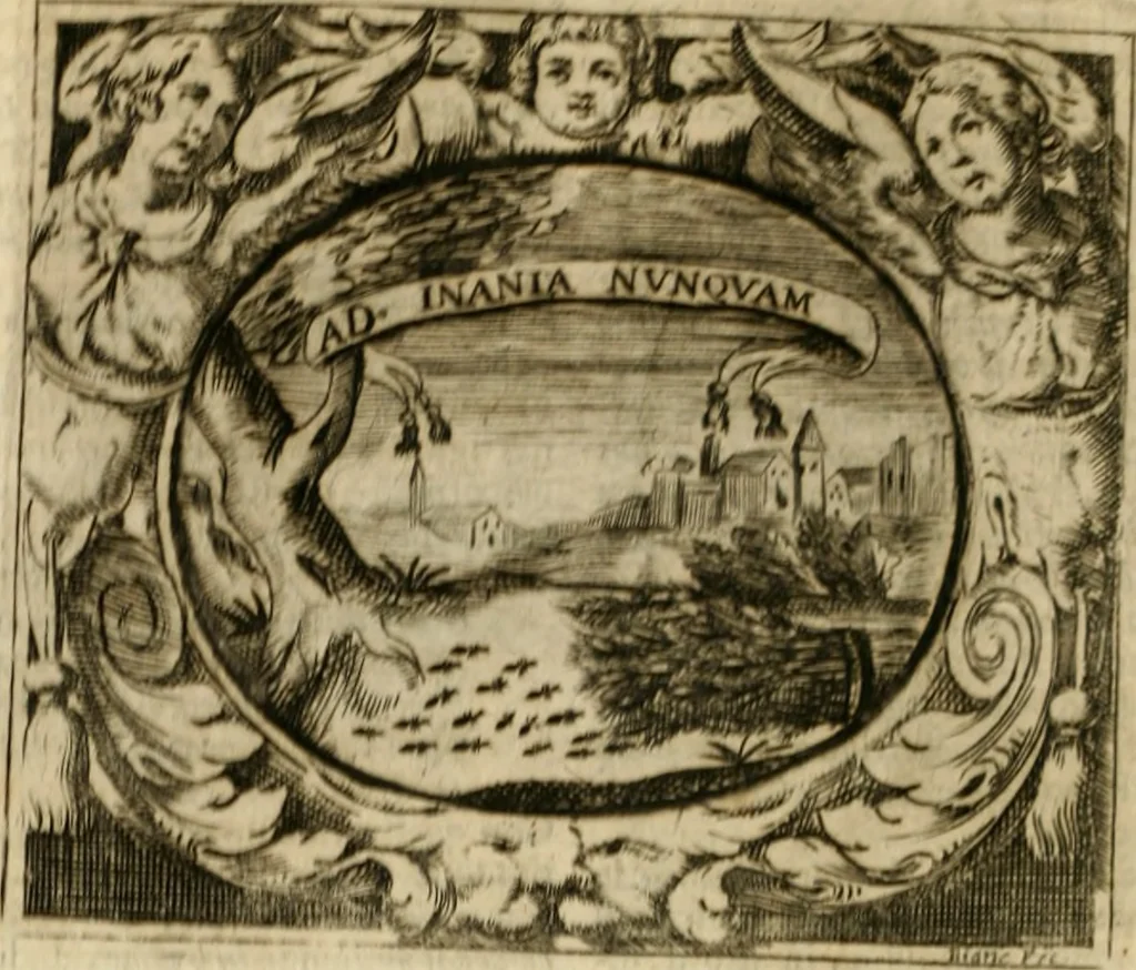 An illustration from Mondo simbolico : o sia vniversita d'imprese scelte, spiegate, ed' illvstrate con sentenze, ed eruditioni sacre, e profane, 1653, leaf 303