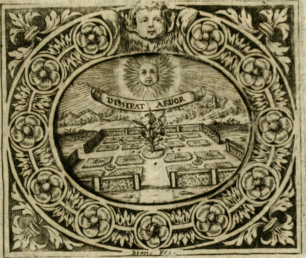 An illustration from Mondo simbolico : o sia vniversita d'imprese scelte, spiegate, ed' illvstrate con sentenze, ed eruditioni sacre, e profane, 1653, leaf 384
