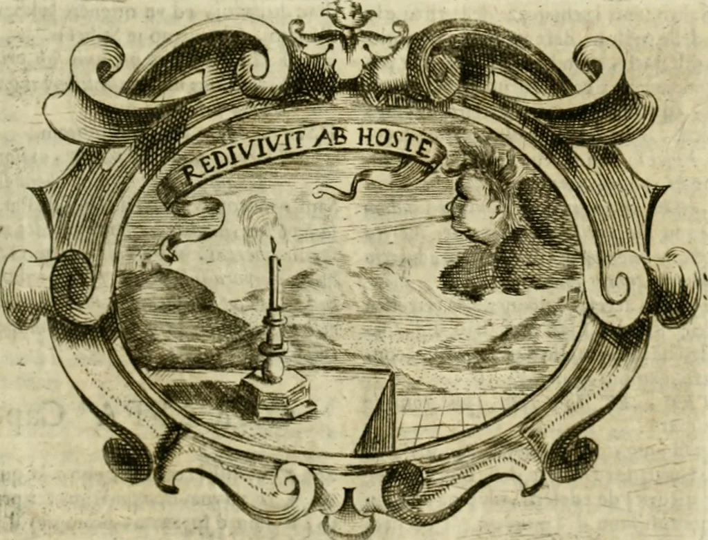 An illustration from Mondo simbolico : o sia vniversita d'imprese scelte, spiegate, ed' illvstrate con sentenze, ed eruditioni sacre, e profane, 1653, leaf 428