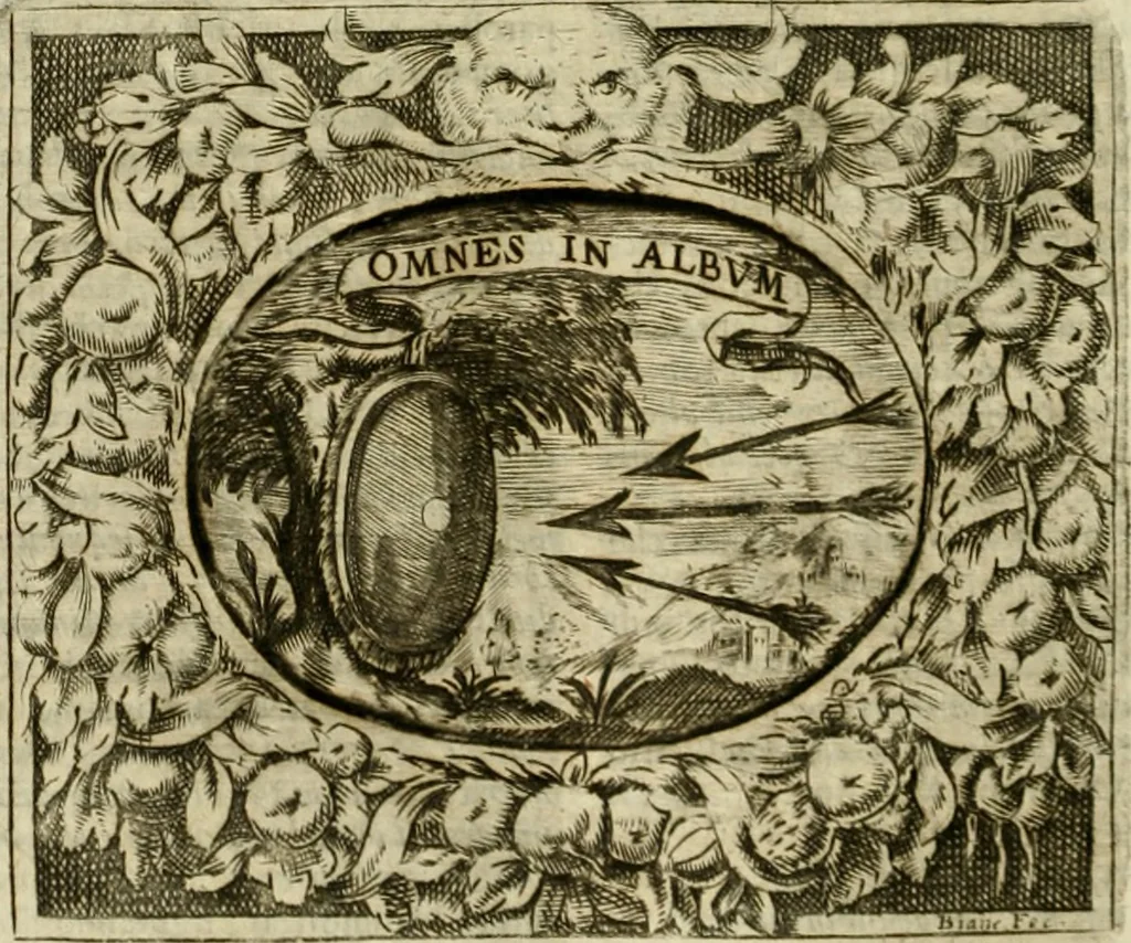 An illustration from Mondo simbolico : o sia vniversita d'imprese scelte, spiegate, ed' illvstrate con sentenze, ed eruditioni sacre, e profane, 1653, leaf 555