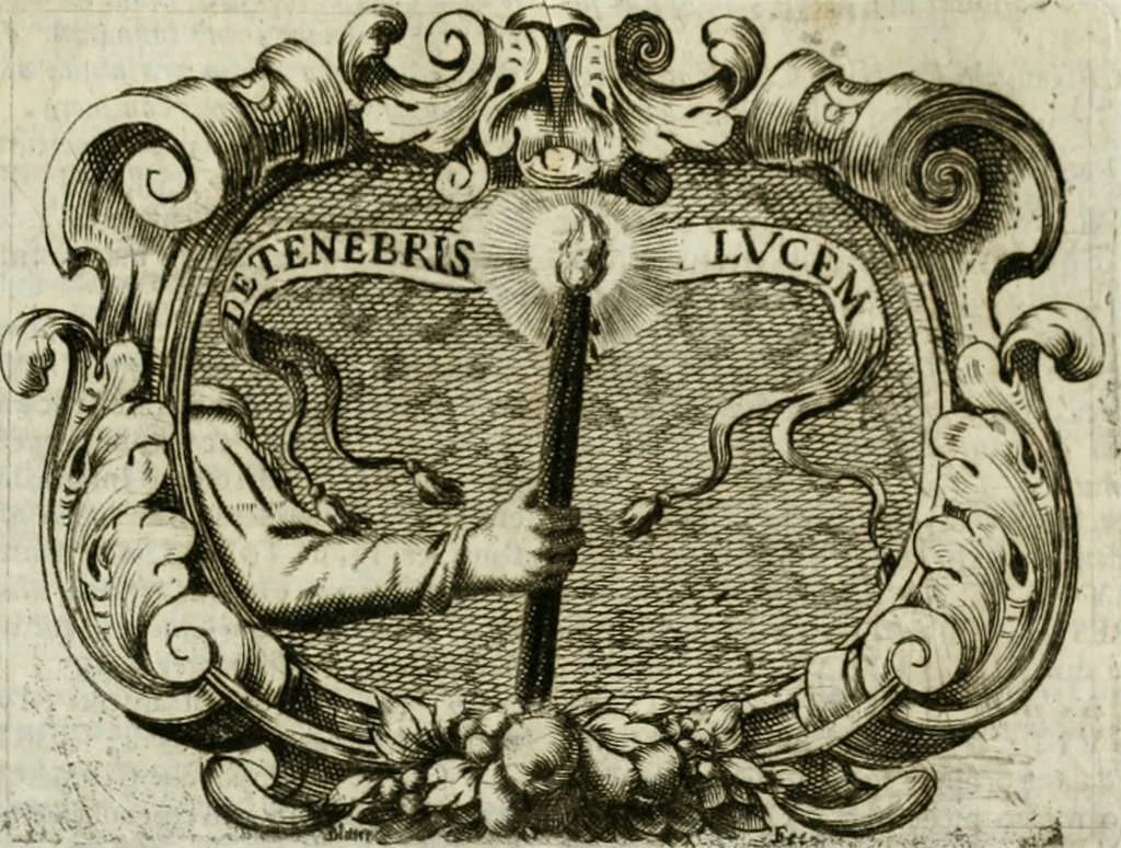 An illustration from Mondo simbolico : o sia vniversita d'imprese scelte, spiegate, ed' illvstrate con sentenze, ed eruditioni sacre, e profane, 1653, leaf 76