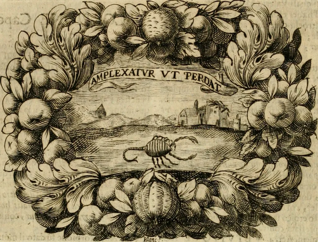 An illustration from Mondo simbolico, o sia, Vniuersita' d'imprese scelte, spiegate, ed' illustrate con sentenze ed eruditioni sacre e profane, 1653, leaf 279