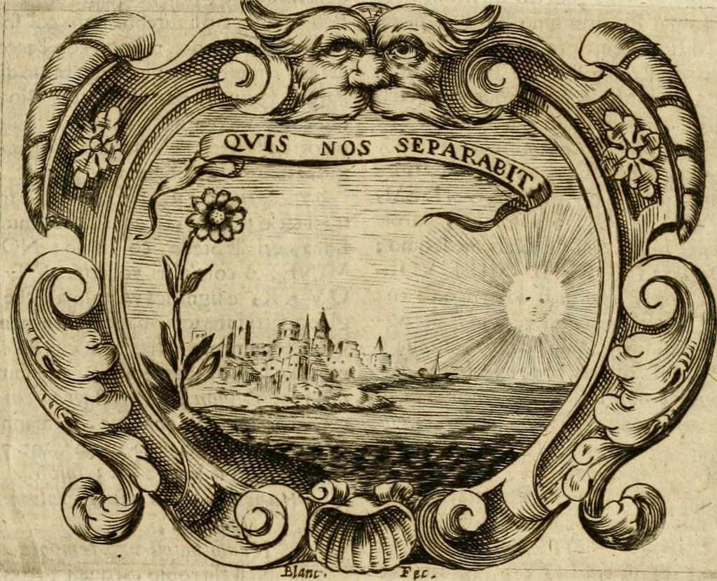 An illustration from Mondo simbolico, o sia, Vniuersita' d'imprese scelte, spiegate, ed' illustrate con sentenze ed eruditioni sacre e profane, 1653, leaf 378