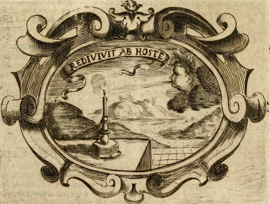 An illustration from Mondo simbolico, o sia, Vniuersita' d'imprese scelte, spiegate, ed' illustrate con sentenze ed eruditioni sacre e profane, 1653, leaf 430