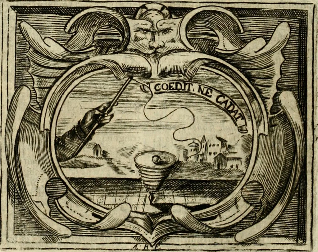 An illustration from Mondo simbolico, o sia, Vniuersita' d'imprese scelte, spiegate, ed' illustrate con sentenze ed eruditioni sacre e profane, 1653, leaf 495