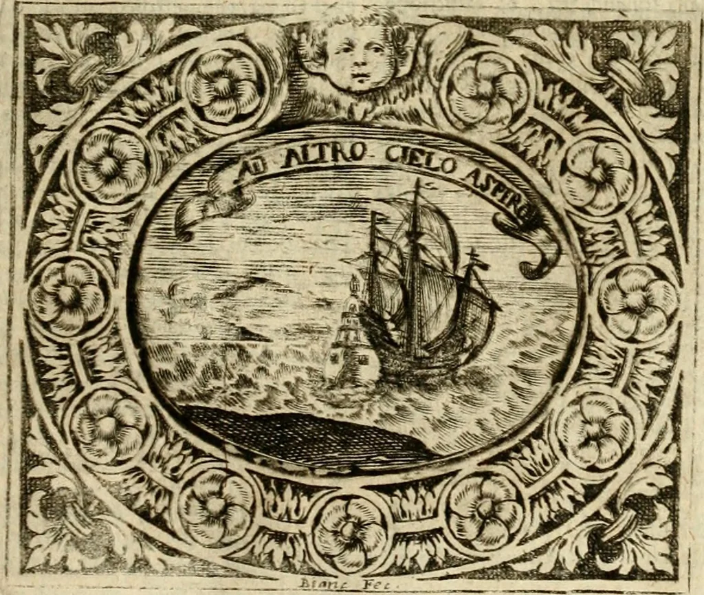 An illustration from Mondo simbolico, o sia, Vniuersita' d'imprese scelte, spiegate, ed' illustrate con sentenze ed eruditioni sacre e profane, 1653, leaf 516