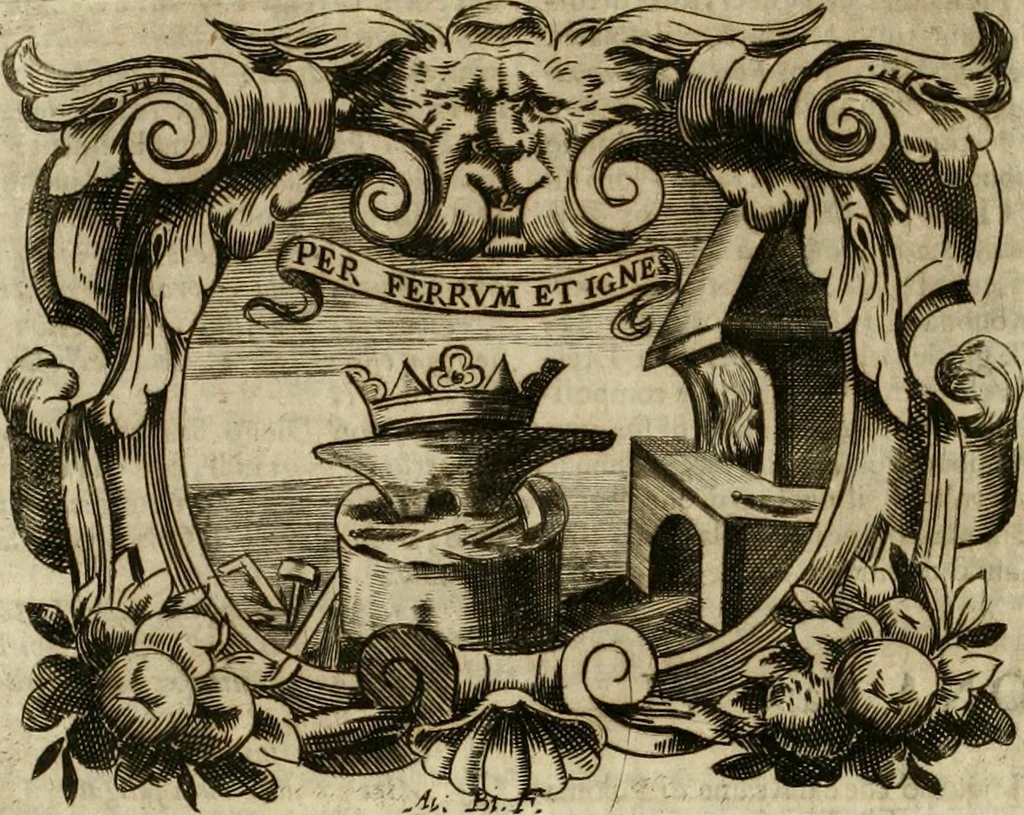 An illustration from Mondo simbolico, o sia, Vniuersita' d'imprese scelte, spiegate, ed' illustrate con sentenze ed eruditioni sacre e profane, 1653, leaf 583