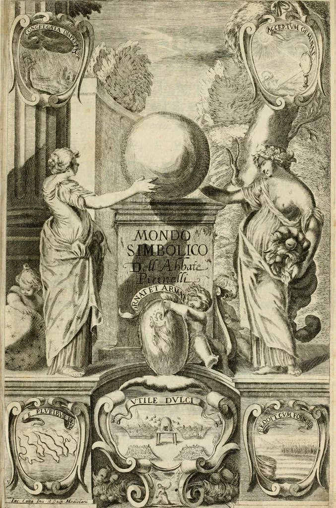 An illustration from Mondo simbolico, o sia, Vniuersita' d'imprese scelte, spiegate, ed' illustrate con sentenze ed eruditioni sacre e profane, 1653, leaf 6