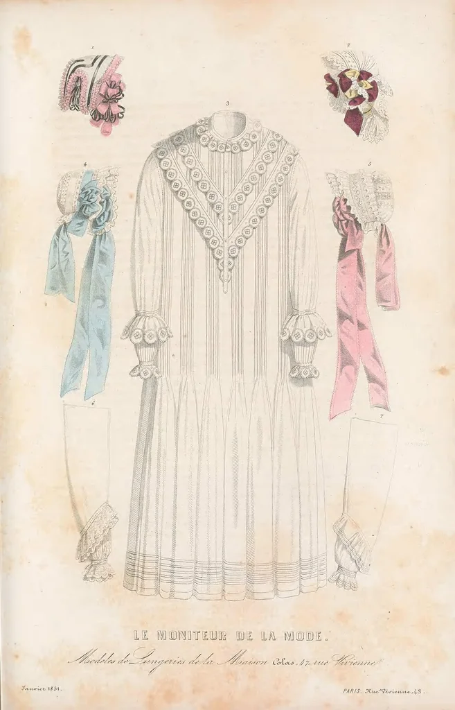 An illustration from Le moniteur de la mode : journal du monde élégant, 1851, leaf 49