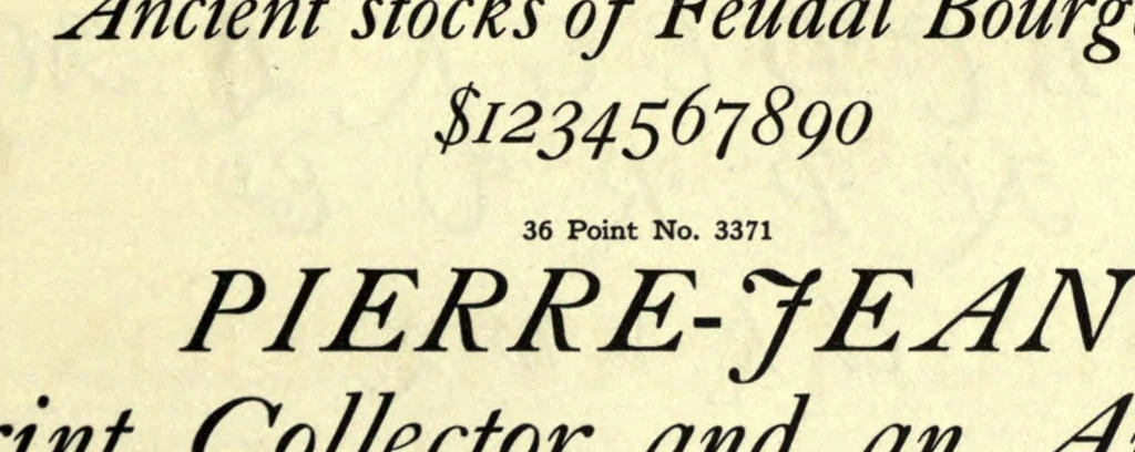 An illustration from The monotype specimen book of type faces. A complete catalog of matrices made for use with the monotype composing machine and with type & rule caster, 1922, leaf 139
