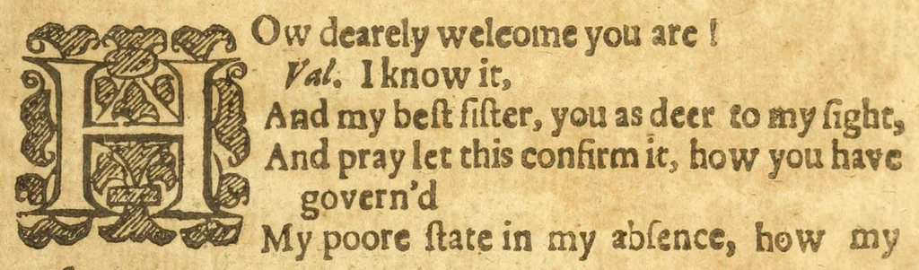 An illustration from Monsieur Thomas : a comedy : acted at the Private House in Blacke Fryers, 1639, leaf 13