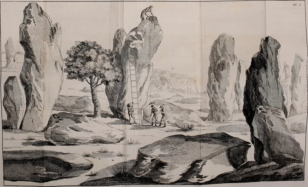An illustration from Monumens celtiques; ou, Recherches sur le culte des pierres, précédées d'une notice sur les Celtes et sur les druides, et suivies d'étymologies celtiques, 1805, leaf 486
