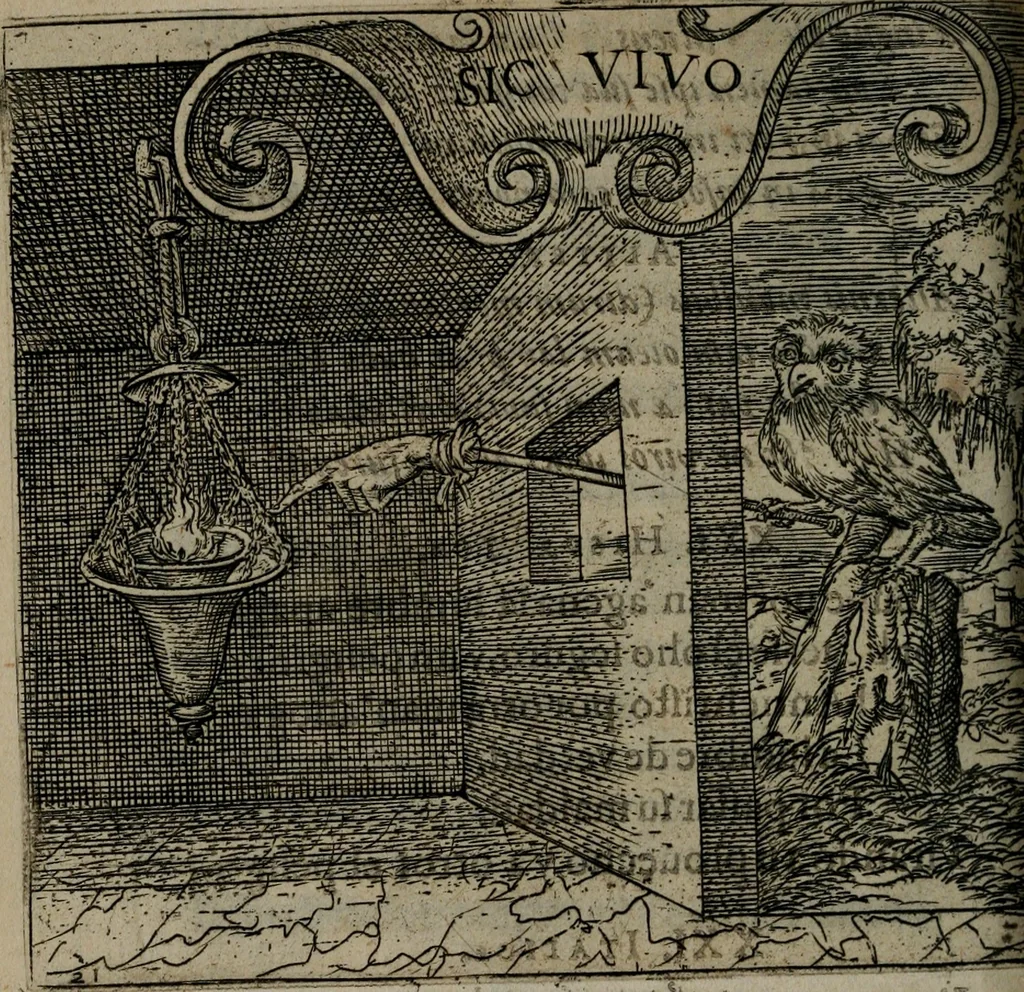 An illustration from Monumenta emblematorum Christianorum virtutum : tum politicarum, tum oeconomicarum chorum centuria una adumbrantia. ..., 1619, leaf 121