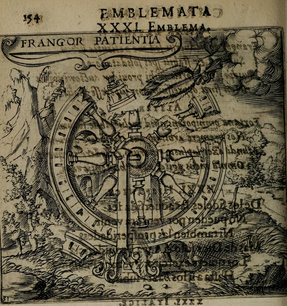 An illustration from Monumenta emblematorum Christianorum virtutum : tum politicarum, tum oeconomicarum chorum centuria una adumbrantia. ..., 1619, leaf 161