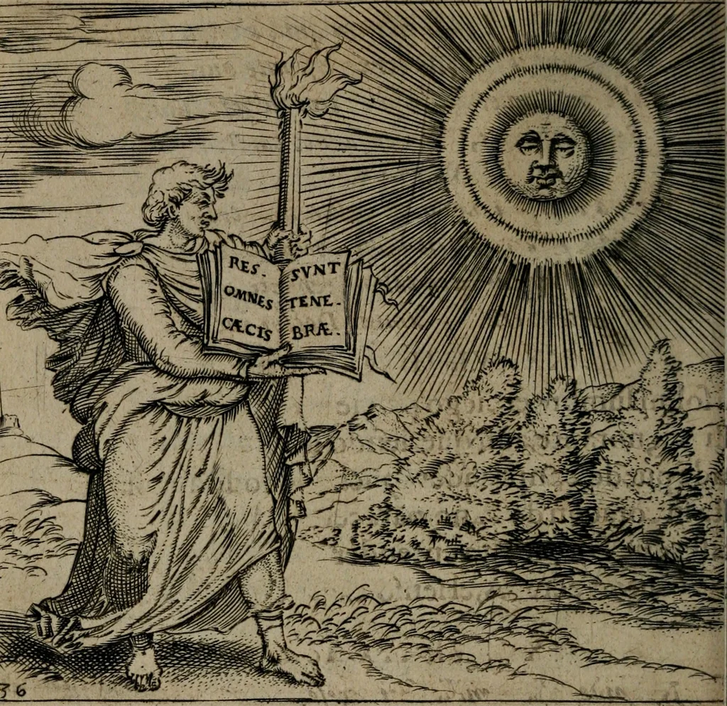 An illustration from Monumenta emblematorum Christianorum virtutum : tum politicarum, tum oeconomicarum chorum centuria una adumbrantia. ..., 1619, leaf 181