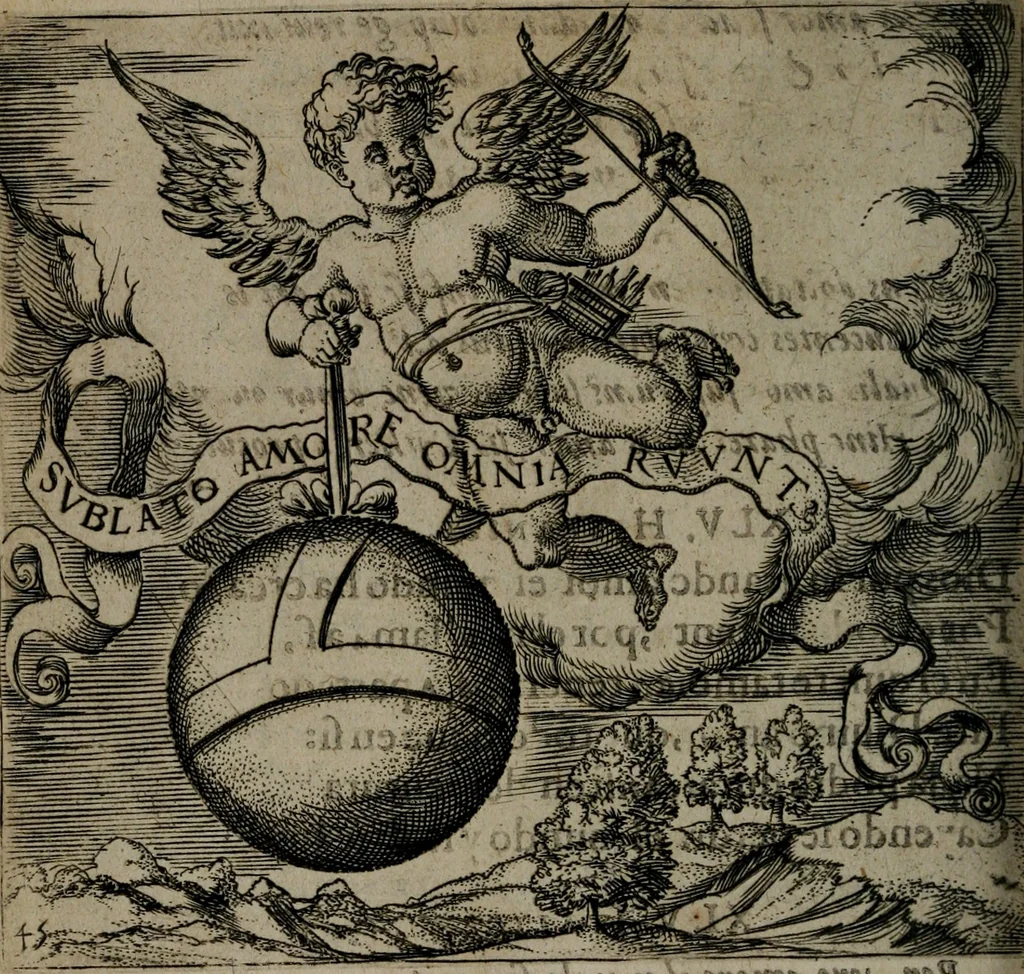 An illustration from Monumenta emblematorum Christianorum virtutum : tum politicarum, tum oeconomicarum chorum centuria una adumbrantia. ..., 1619, leaf 217