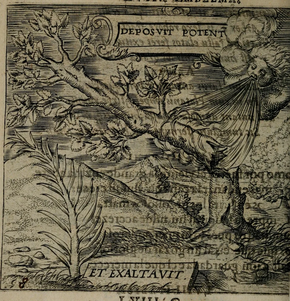 An illustration from Monumenta emblematorum Christianorum virtutum : tum politicarum, tum oeconomicarum chorum centuria una adumbrantia. ..., 1619, leaf 269