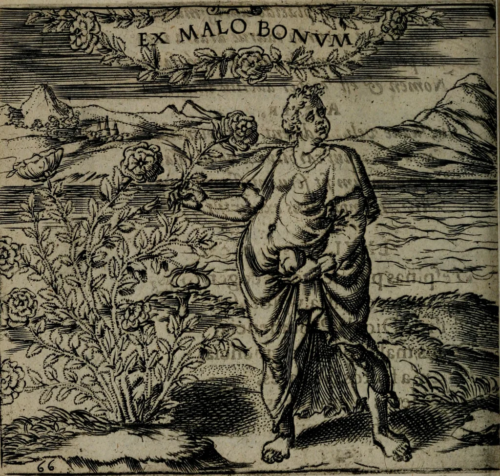 An illustration from Monumenta emblematorum Christianorum virtutum : tum politicarum, tum oeconomicarum chorum centuria una adumbrantia. ..., 1619, leaf 301