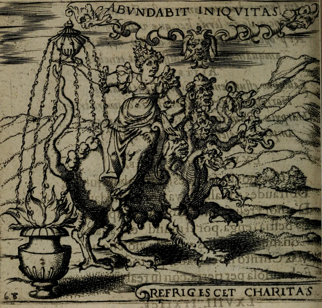 An illustration from Monumenta emblematorum Christianorum virtutum : tum politicarum, tum oeconomicarum chorum centuria una adumbrantia. ..., 1619, leaf 309