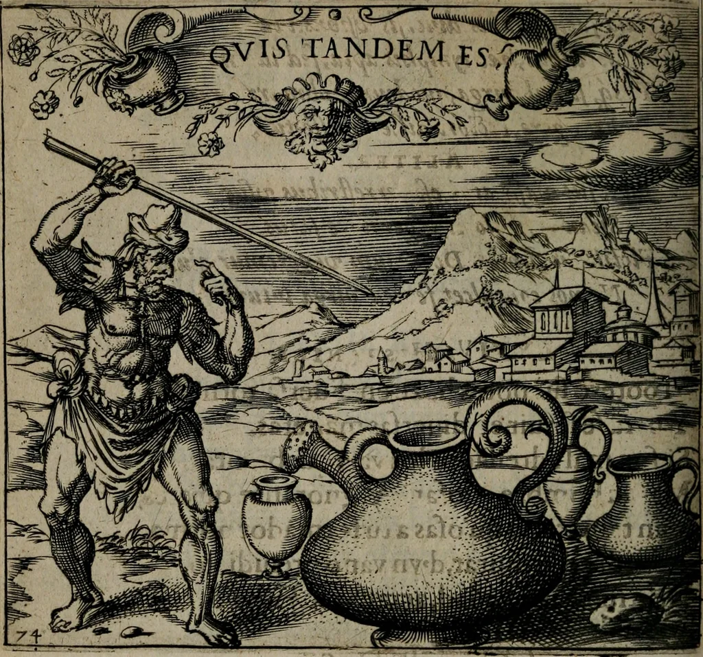 An illustration from Monumenta emblematorum Christianorum virtutum : tum politicarum, tum oeconomicarum chorum centuria una adumbrantia. ..., 1619, leaf 333