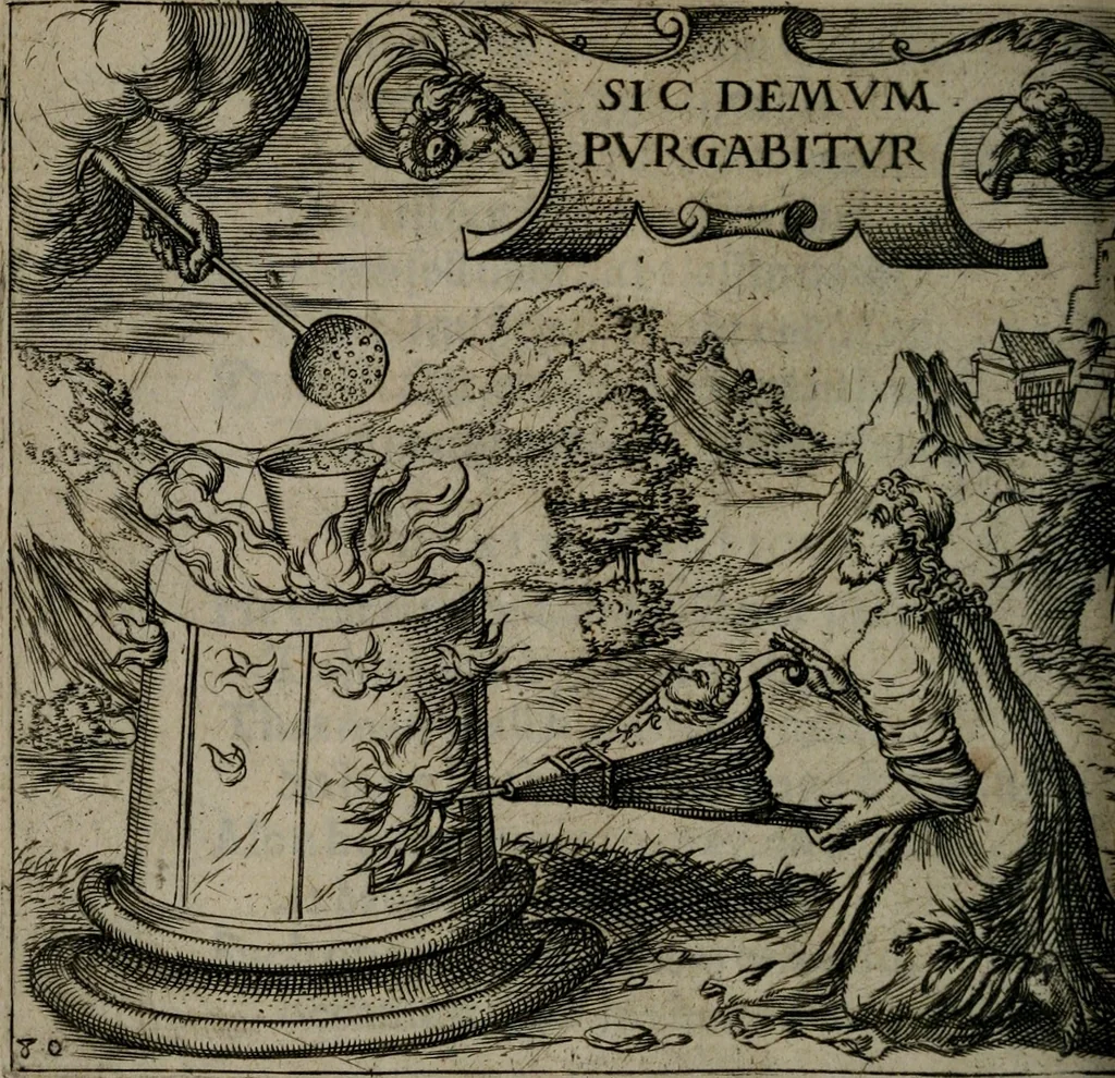 An illustration from Monumenta emblematorum Christianorum virtutum : tum politicarum, tum oeconomicarum chorum centuria una adumbrantia. ..., 1619, leaf 357