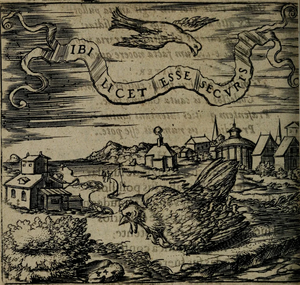 An illustration from Monumenta emblematorum Christianorum virtutum : tum politicarum, tum oeconomicarum chorum centuria una adumbrantia. ..., 1619, leaf 373