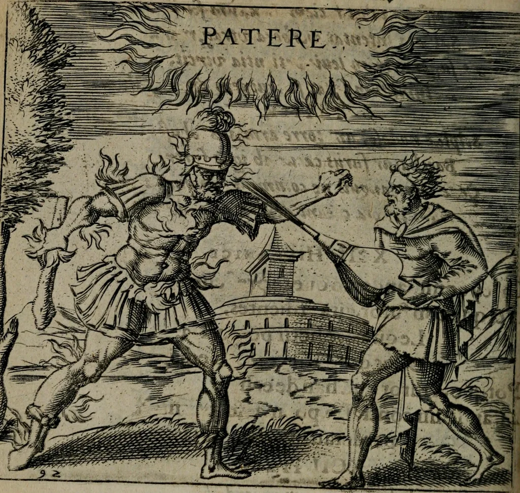 An illustration from Monumenta emblematorum Christianorum virtutum : tum politicarum, tum oeconomicarum chorum centuria una adumbrantia. ..., 1619, leaf 405