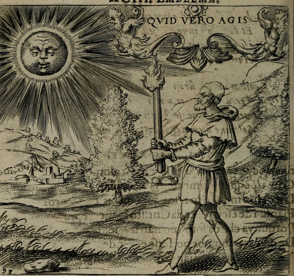 An illustration from Monumenta emblematorum Christianorum virtutum : tum politicarum, tum oeconomicarum chorum centuria una adumbrantia. ..., 1619, leaf 409