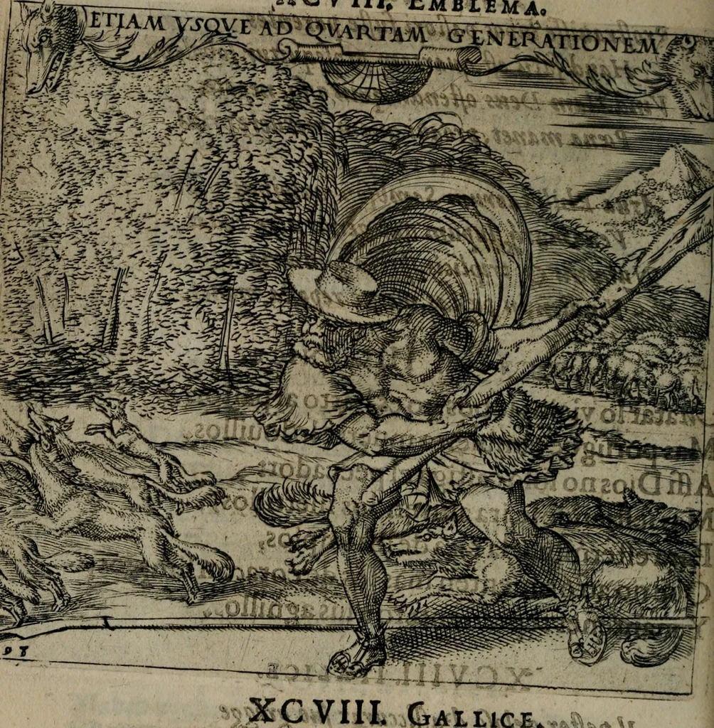An illustration from Monumenta emblematorum Christianorum virtutum : tum politicarum, tum oeconomicarum chorum centuria una adumbrantia. ..., 1619, leaf 429