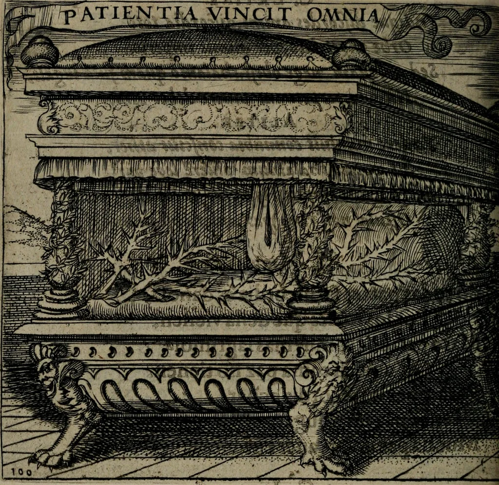 An illustration from Monumenta emblematorum Christianorum virtutum : tum politicarum, tum oeconomicarum chorum centuria una adumbrantia. ..., 1619, leaf 437