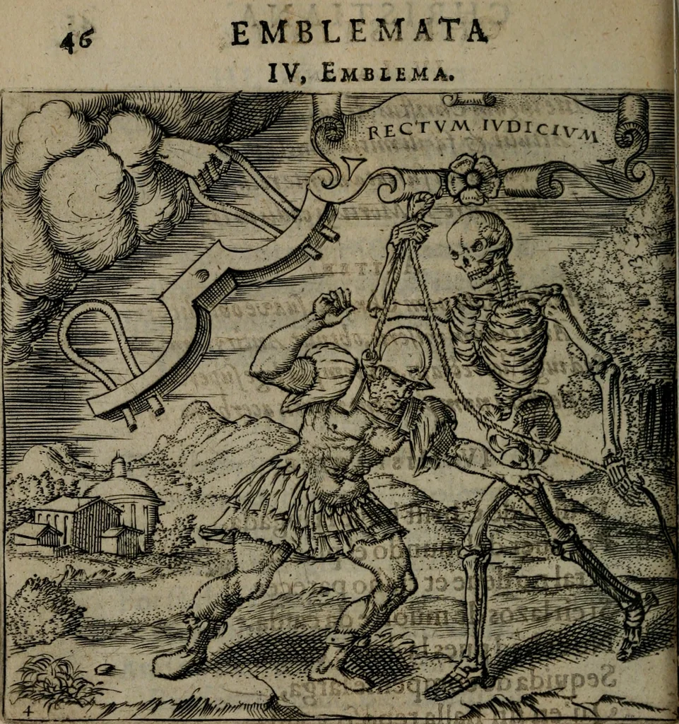 An illustration from Monumenta emblematorum Christianorum virtutum : tum politicarum, tum oeconomicarum chorum centuria una adumbrantia. ..., 1619, leaf 53