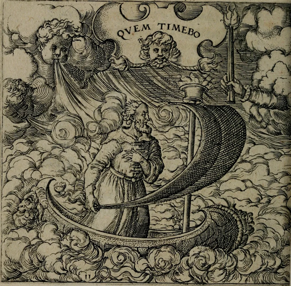 An illustration from Monumenta emblematorum Christianorum virtutum : tum politicarum, tum oeconomicarum chorum centuria una adumbrantia. ..., 1619, leaf 81
