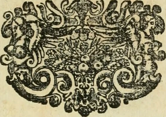 An illustration from Monumenta Paderbornensia : ex historia Romana, Francica, Saxonica eruta, et novis inscriptionibus, figuris, tabulis geographicis & notis illustrata. Accedunt Caroli M. Capitulatio de partibus Saxoniae, ex antiquissimo MS. Palatino Bibliothecae Vaticanae, & Panegyricus Paderbornensis, 1672, leaf 280