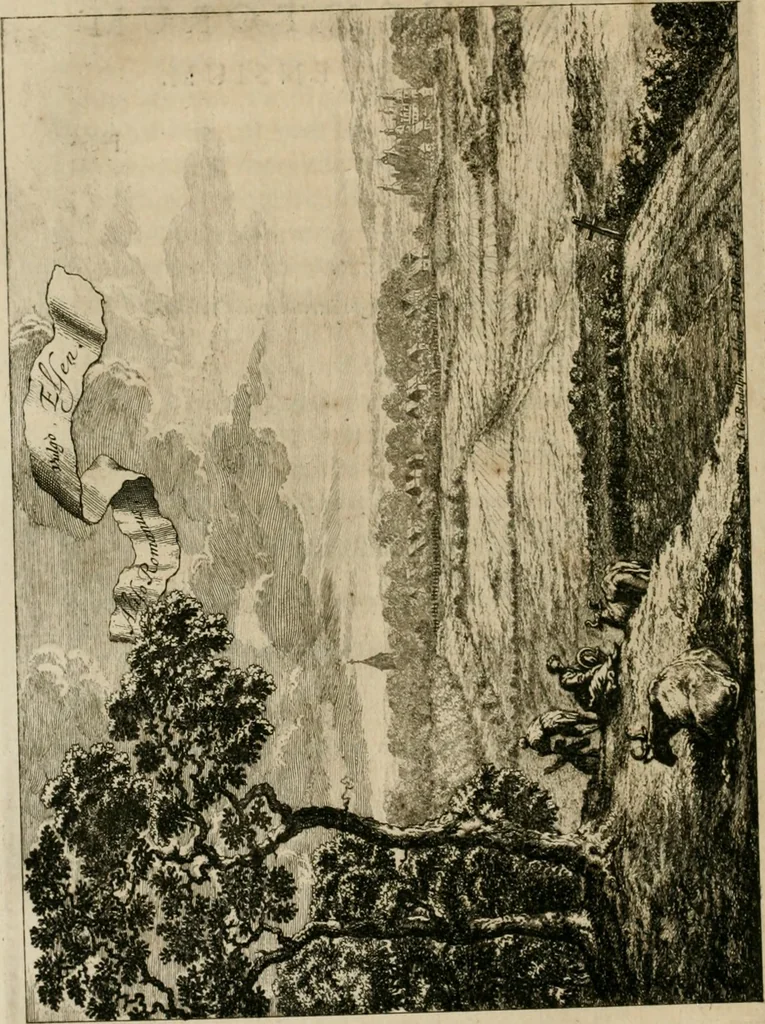 An illustration from Monumenta Paderbornensia : ex historia Romana, Francica, Saxonica eruta, et novis inscriptionibus, figuris, tabulis geographicis & notis illustrata. Accedunt Caroli M. Capitulatio de partibus Saxoniae, ex antiquissimo MS. Palatino Bibliothecae Vaticanae, & Panegyricus Paderbornensis, 1672, leaf 59