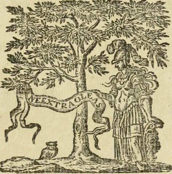 An illustration from Monumenta Paderbornensia : ex historia Romana, Francica, Saxonica eruta, et novis inscriptionibus, figuris, tabulis geographicis & notis illustrata. Accedunt Caroli M. Capitulatio de partibus Saxoniae, ex antiquissimo MS. Palatino Bibliothecae Vaticanae, & Panegyricus Paderbornensis, 1672, leaf 6