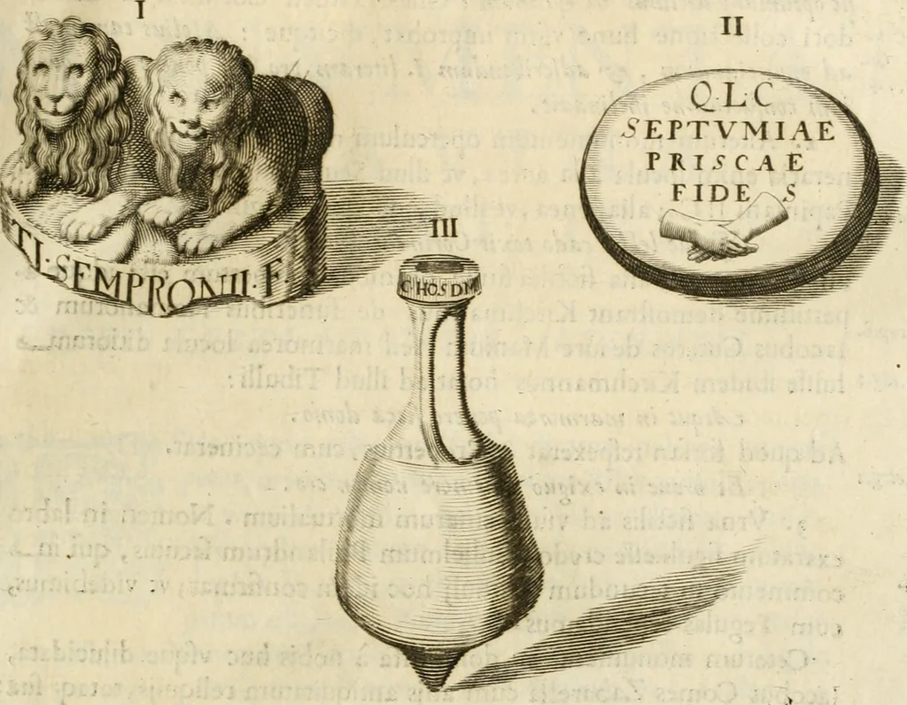 An illustration from Monumenta Patauina, Sertorii Vrsati studio collecta, digesta, explicata, suisque iconibus expressa, 1652, leaf 174