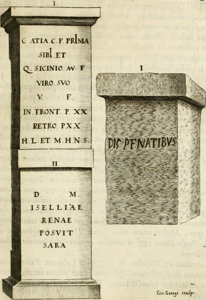 An illustration from Monumenta Patauina, Sertorii Vrsati studio collecta, digesta, explicata, suisque iconibus expressa, 1652, leaf 206