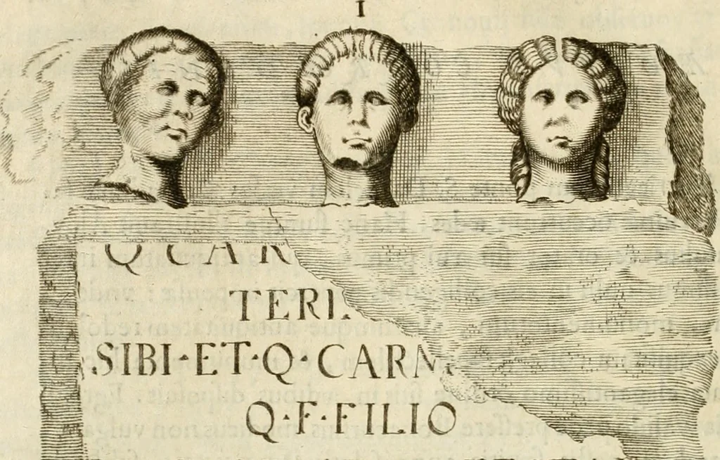 An illustration from Monumenta Patauina, Sertorii Vrsati studio collecta, digesta, explicata, suisque iconibus expressa, 1652, leaf 213