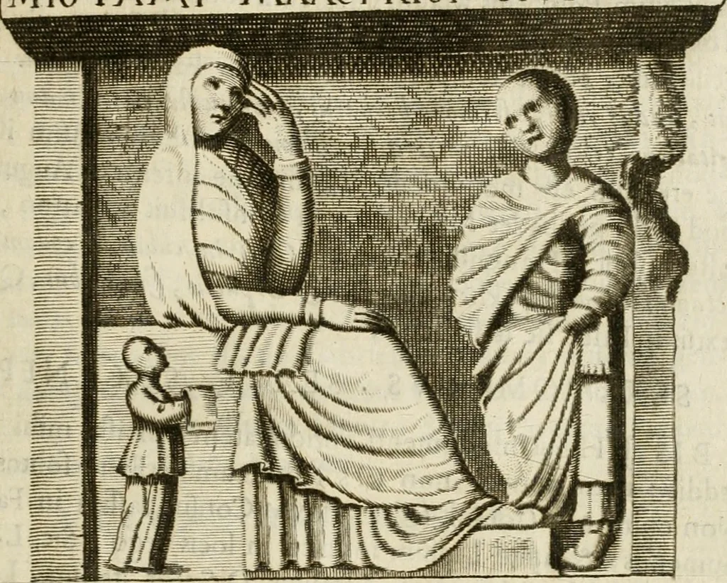 An illustration from Monumenta Patauina, Sertorii Vrsati studio collecta, digesta, explicata, suisque iconibus expressa, 1652, leaf 214