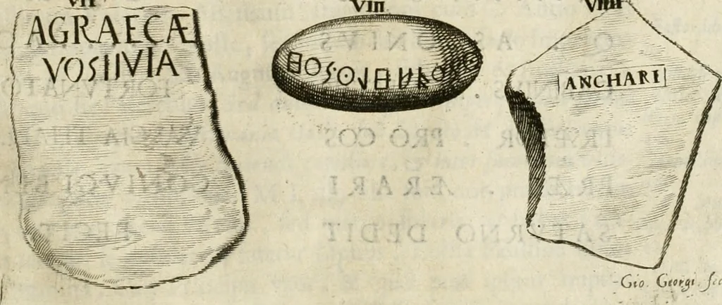 An illustration from Monumenta Patauina, Sertorii Vrsati studio collecta, digesta, explicata, suisque iconibus expressa, 1652, leaf 236