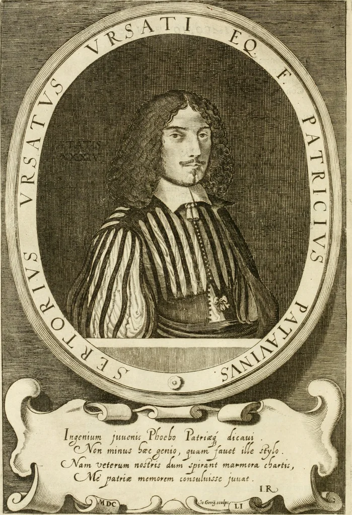An illustration from Monumenta Patauina, Sertorii Vrsati studio collecta, digesta, explicata, suisque iconibus expressa, 1652, leaf 25