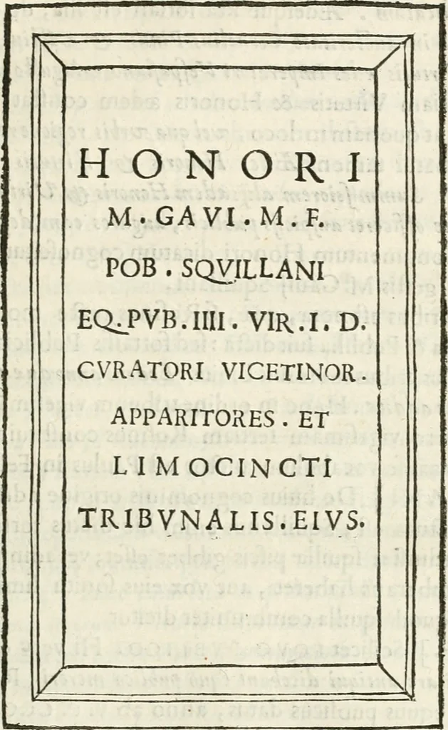 An illustration from Monumenta Patauina, Sertorii Vrsati studio collecta, digesta, explicata, suisque iconibus expressa, 1652, leaf 254